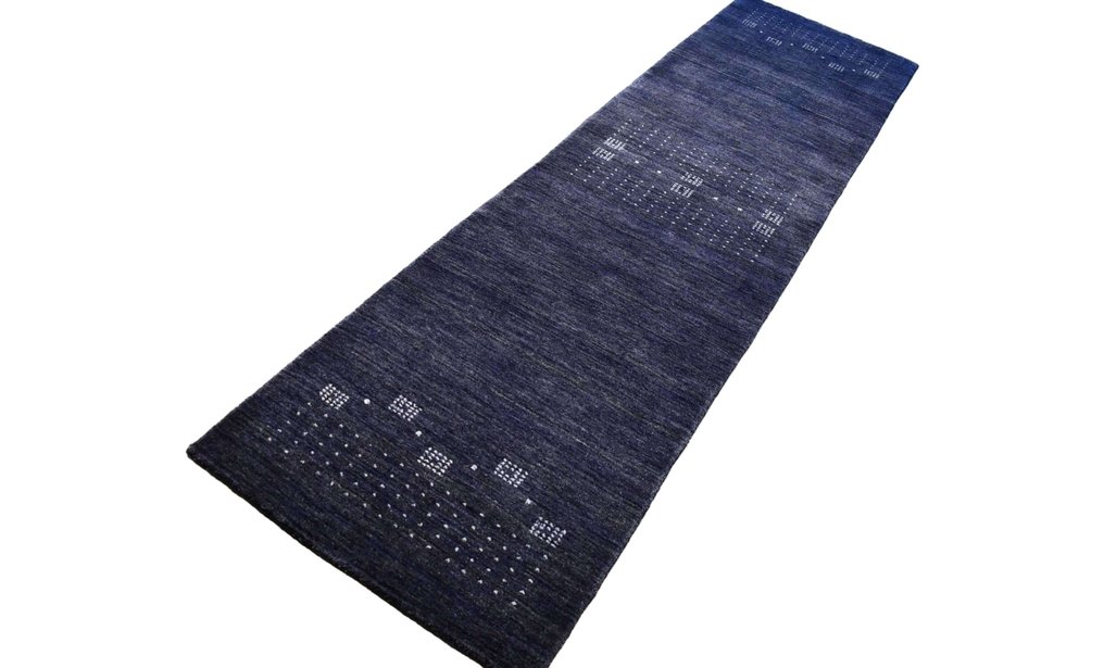 Niebieski Gabbeh - nieużywany - Długi wąski dywan - 300 cm - 80 cm #2.1