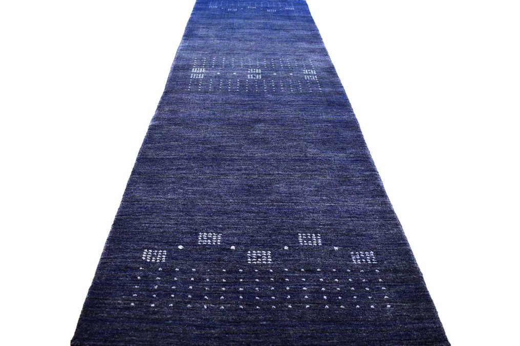 Niebieski Gabbeh - nieużywany - Długi wąski dywan - 300 cm - 80 cm #3.2