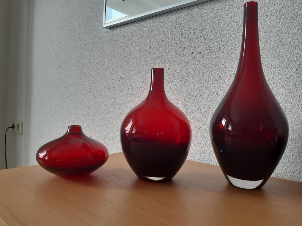 Voor Ikea - Johanna Jelinek - Vase (3) -  Salong Vasen  - Ruby handgefertigtes Glas #4.3