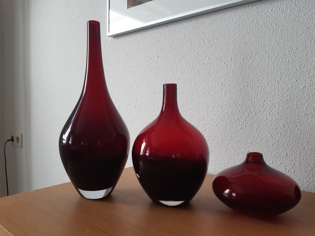 Voor Ikea - Johanna Jelinek - Vase (3) -  Salong Vasen  - Ruby handgefertigtes Glas #1.0