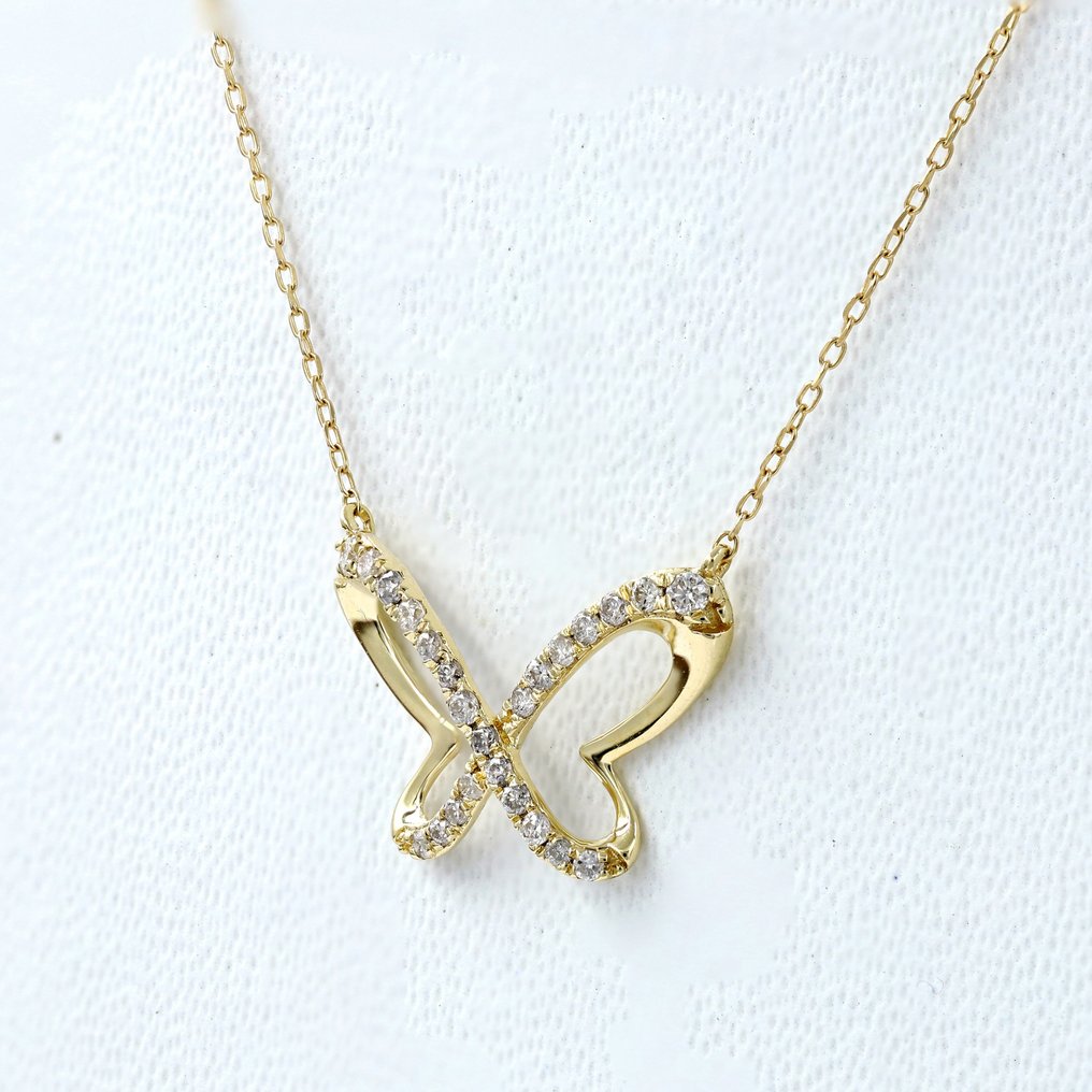 18 kt Gult guld - Halsband med hänge - 0.15 ct Diamant #1.2