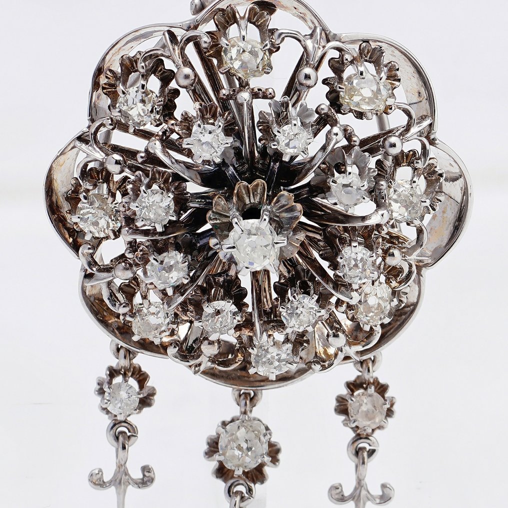 14 carats Or blanc - Broche - 3.10 ct #2.1
