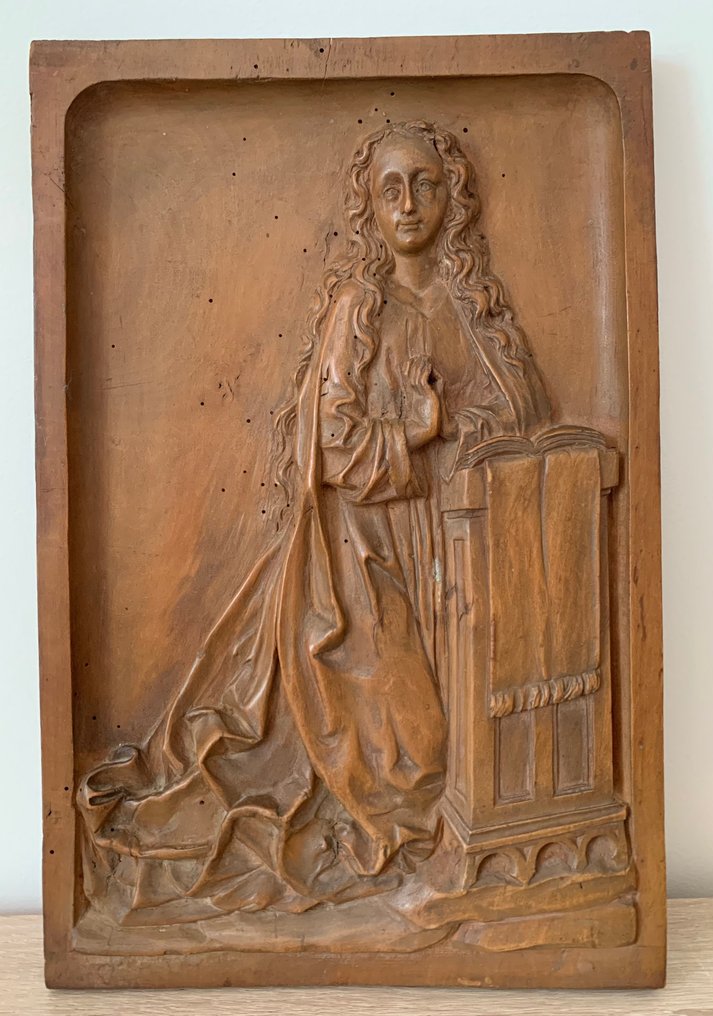 雕塑, L'annonciation à la vierge marie, XIX siecle - 34 cm - 木 #1.1