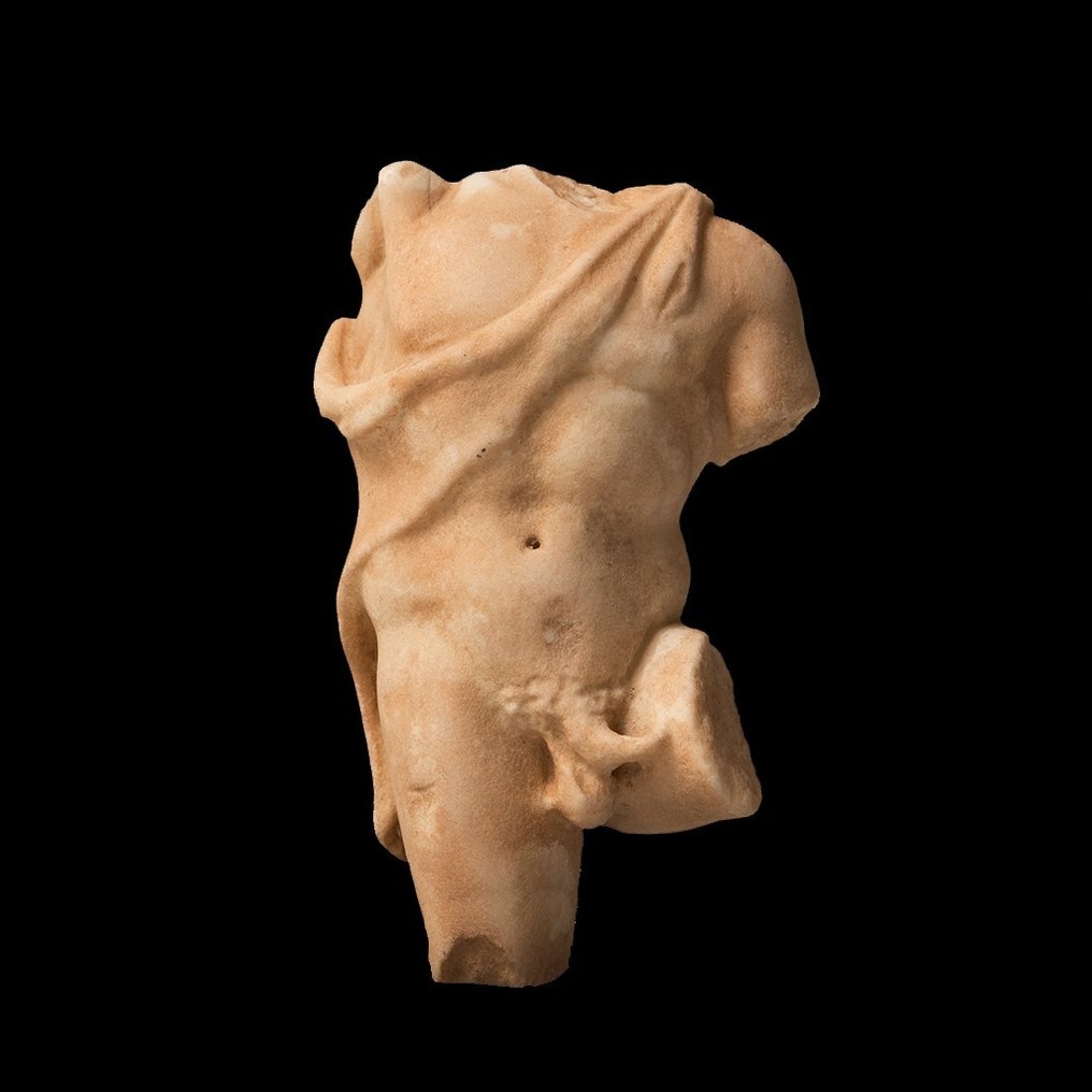 古羅馬 大理石 薩特軀幹。西元一至二世紀。 14 公分。 H. 非常好的動作 #2.1