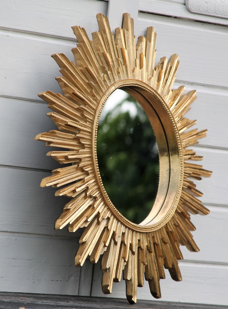 Oglindă- oglinda soarelui  - sticla lemn rasina #2.1