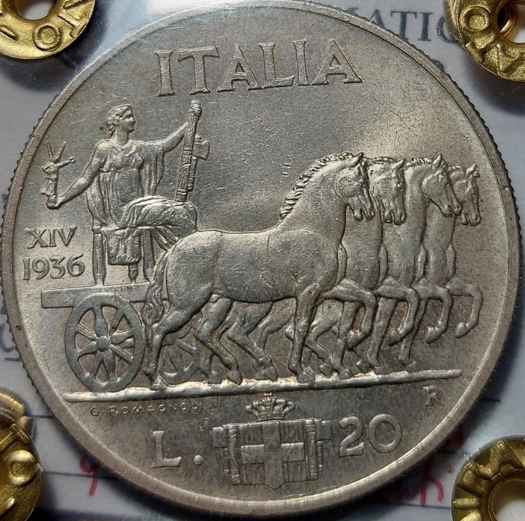Italia, Reino Vittorio Emanuele III. 20 Lire 1936 "Impero" #4.3