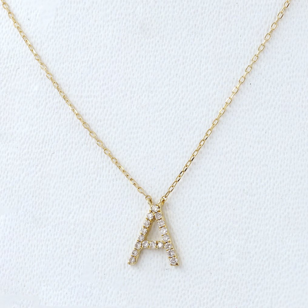 Sans prix de réserve - Collier avec pendentif - 14 carats Or jaune - 0.07ct. tw. Diamant (Naturelle) #1.0