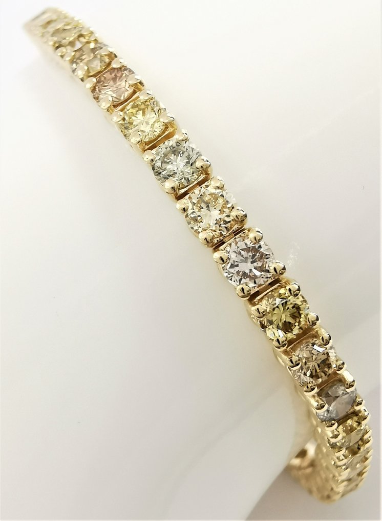 Ei pohjahintaa - Rannekoru - 14 kt. Keltakulta - 6.78ct. tw. Timantti (Luonnollinen) - Timantti #2.1