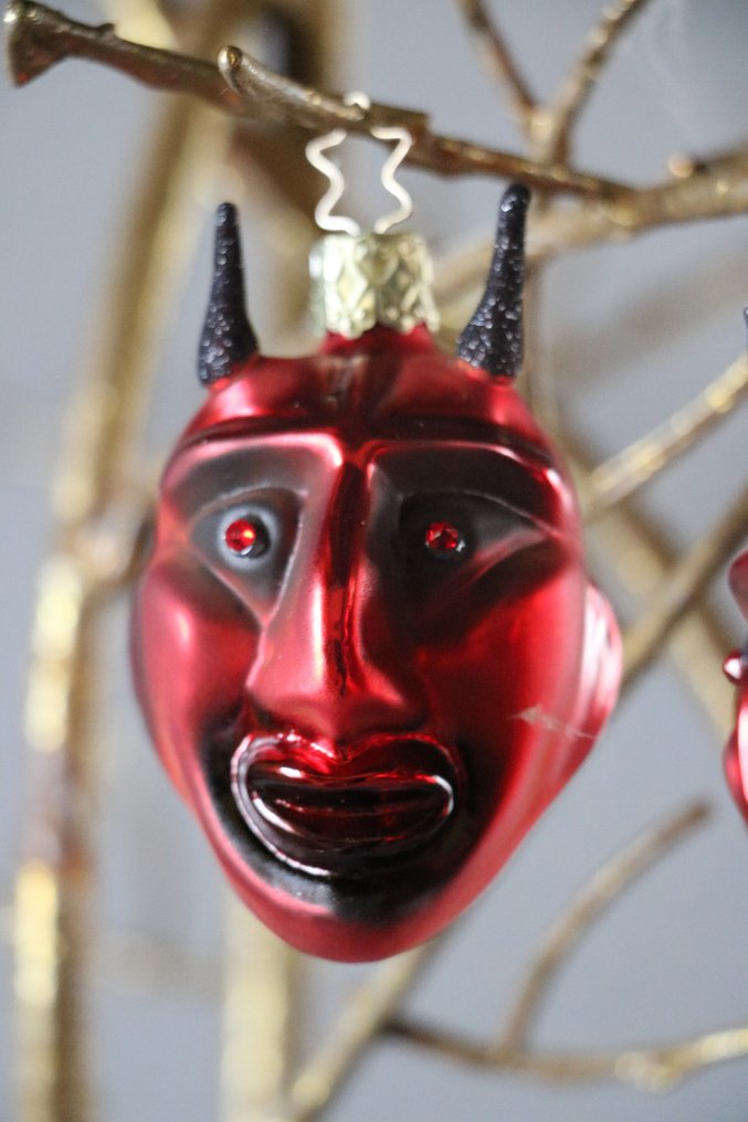 2x Krampus kerstornament, handgemaakt. Swarovski/Inge-Glas - Χριστουγεννιάτικα στολίδια inge-Glas (2) - Γυαλί #1.0