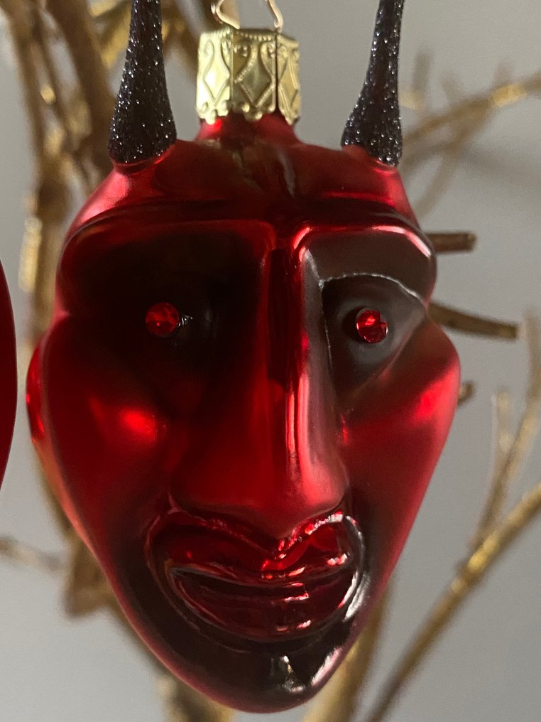 2x Krampus kerstornament, handgemaakt. Swarovski/Inge-Glas - Χριστουγεννιάτικα στολίδια inge-Glas (2) - Γυαλί #3.2