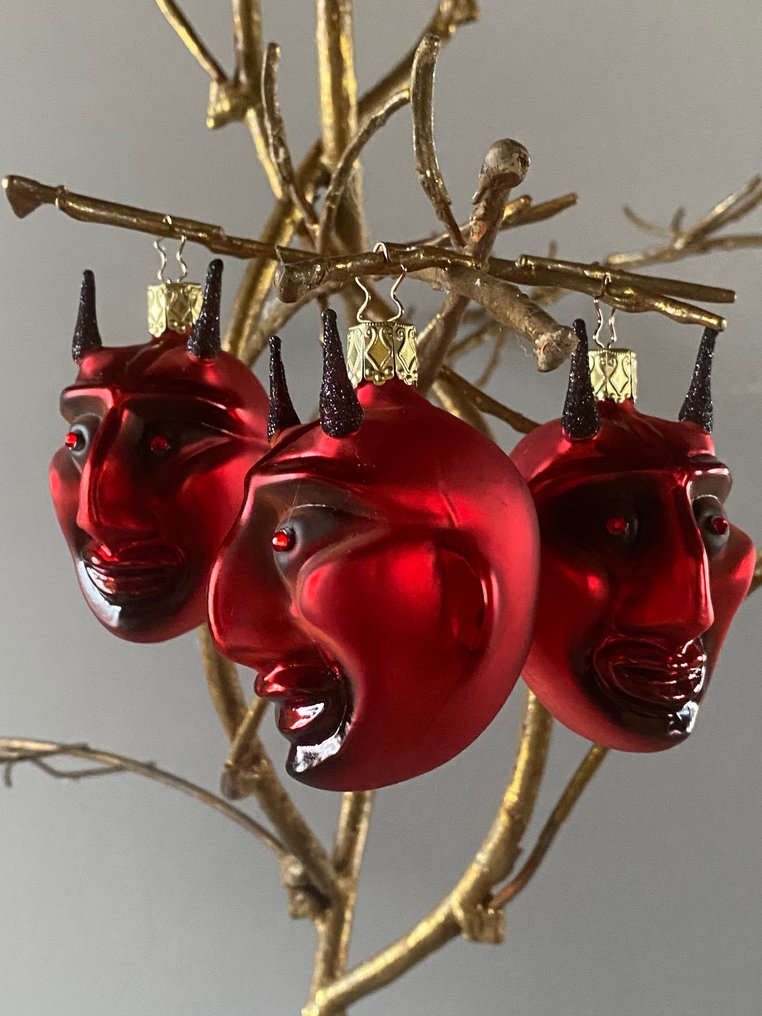 2x Krampus kerstornament, handgemaakt. Swarovski/Inge-Glas - Χριστουγεννιάτικα στολίδια inge-Glas (2) - Γυαλί #2.1