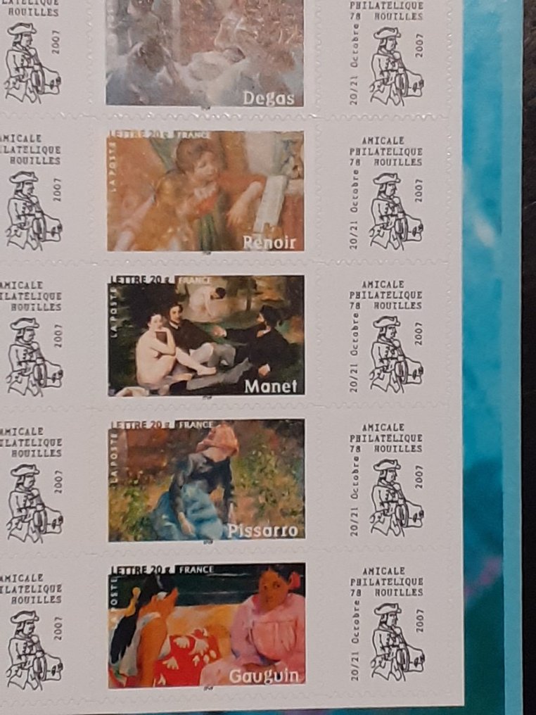 法国 2006 - 印象派块状10个，定制自粘，Houilles，编号3966B，全新奢华 #3.2