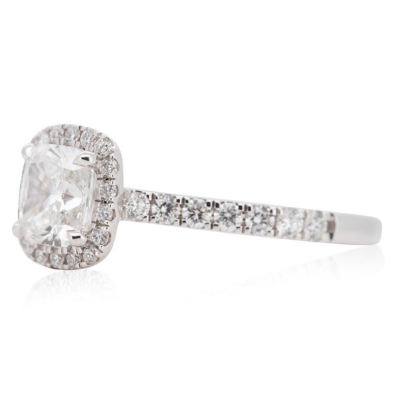 Gyűrű - 18 kt. Fehér arany -  0.90ct. tw. Gyémánt  (Természetes) - Gyémánt #1.2