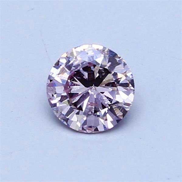 1 pcs 钻石 - 0.45 ct - 圆形 - 淡彩粉带紫 - I2 内含二级 #1.2