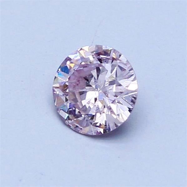 1 pcs Diamante - 0.45 ct - Redondo - fancy light purplish pink - I2 #3.1