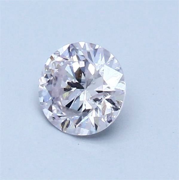 1 pcs Diamant - 0.46 ct - Rund - svagt rosa - I1 #3.1