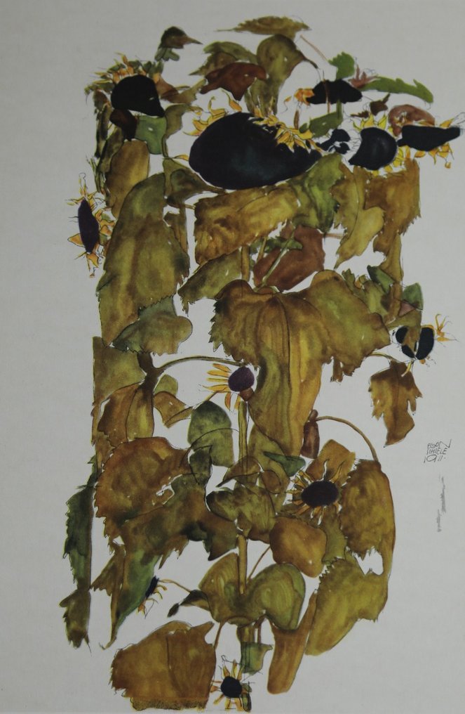 Egon Schiele (1890-1918), after - Sonnenblumen #1.0