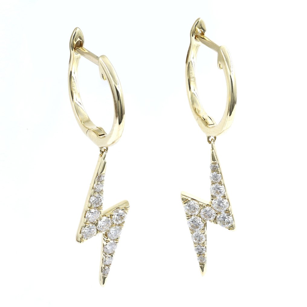 Boucles d'oreilles - 14 carats Or jaune - 0.50ct. tw. Diamant (Naturelle) #1.0