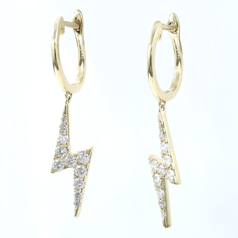 Boucles d'oreilles - 14 carats Or jaune - 0.50ct. tw. Diamant (Naturelle) #1.0
