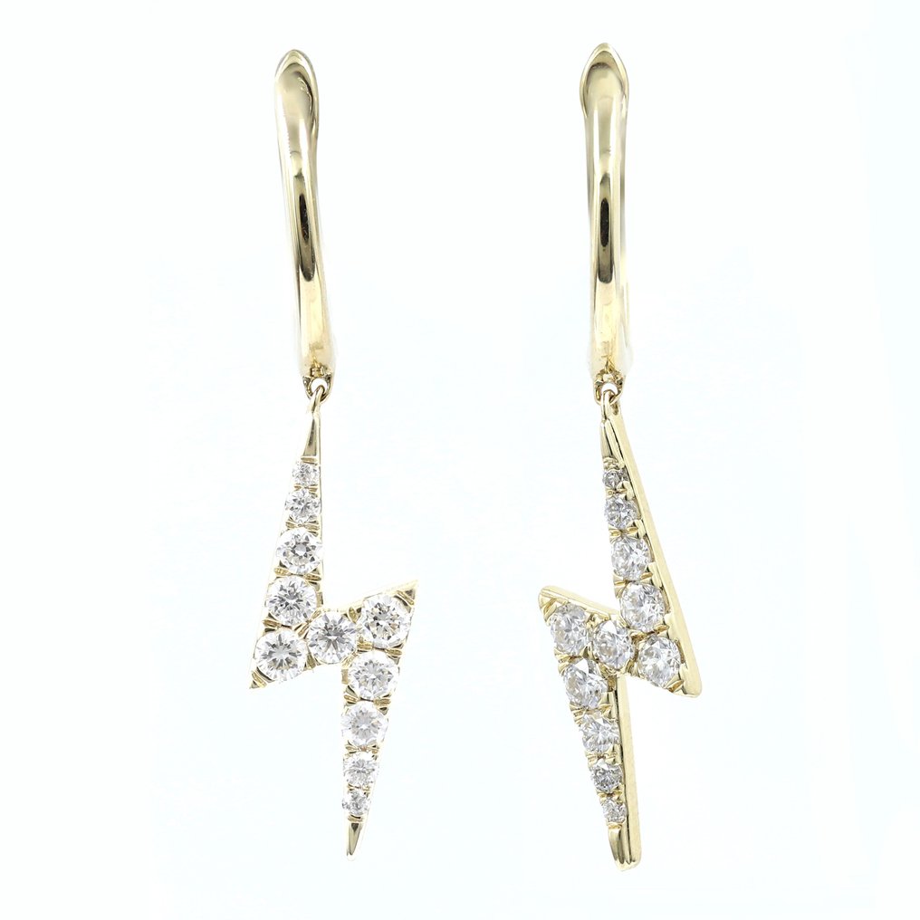 Boucles d'oreilles - 14 carats Or jaune - 0.50ct. tw. Diamant (Naturelle) #2.1