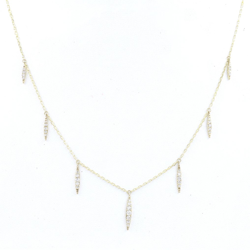 Halsband med hänge - 14 kt Gult guld Diamant #1.2