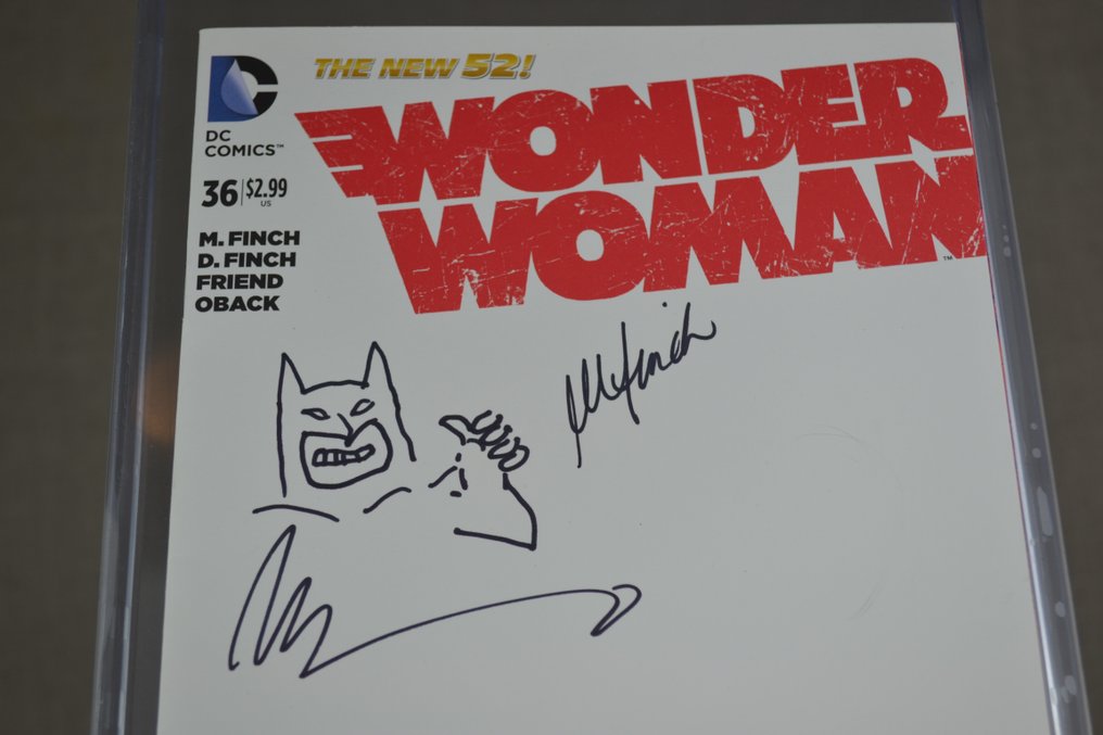 神力女超人 (Vol. 4) #36 - Blank Variant - Signed & Sketch by Brian Azzarello and David Finch, Signed by Meredith Finch - 1 Signed comic - 第一版 - 2015 #3.2