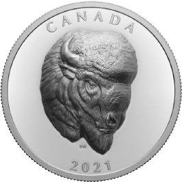 Canada. 25 Dollars 2021 Bold Bison - Ultra High Relief, 1 Oz (.999) #1.0