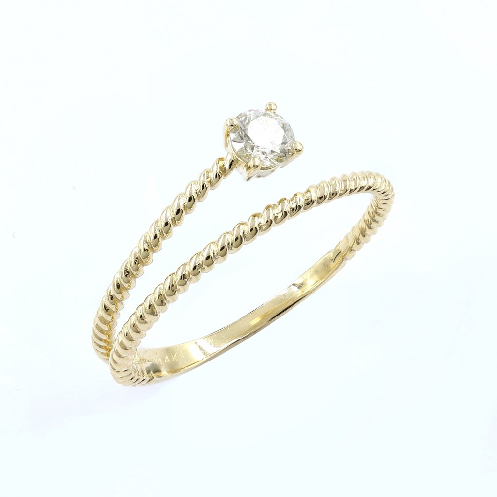 14 kt Gult guld - Ring - 0.24 ct Diamant #1.2