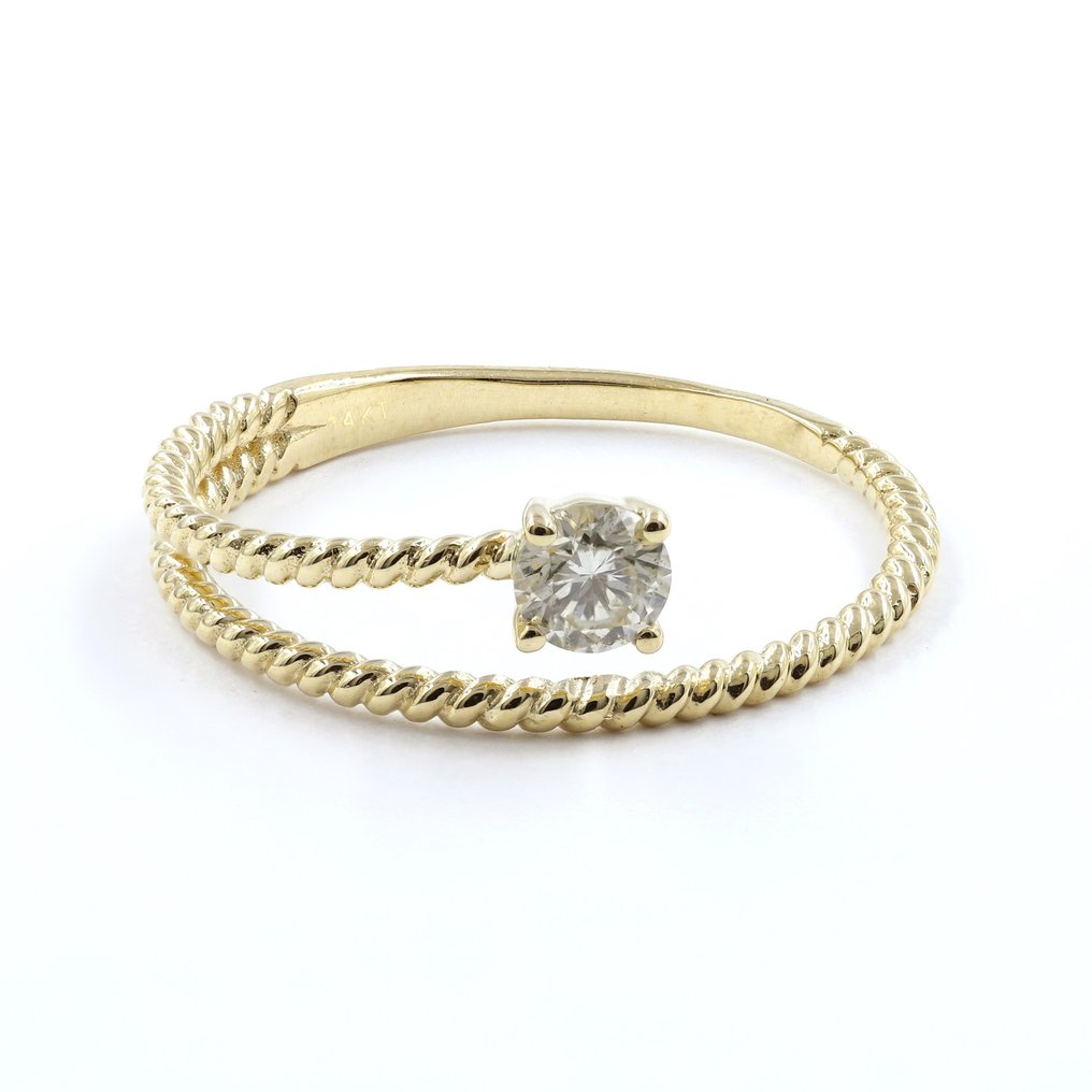 14 kt Gult guld - Ring - 0.24 ct Diamant #2.1