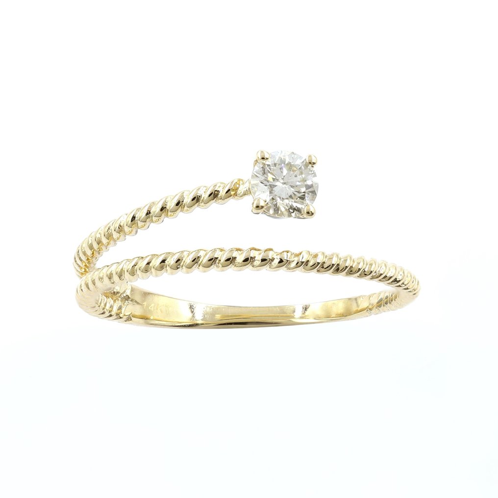 14 καράτια Κίτρινο χρυσό - Δαχτυλίδι - 0.24 ct Διαμάντι #1.1