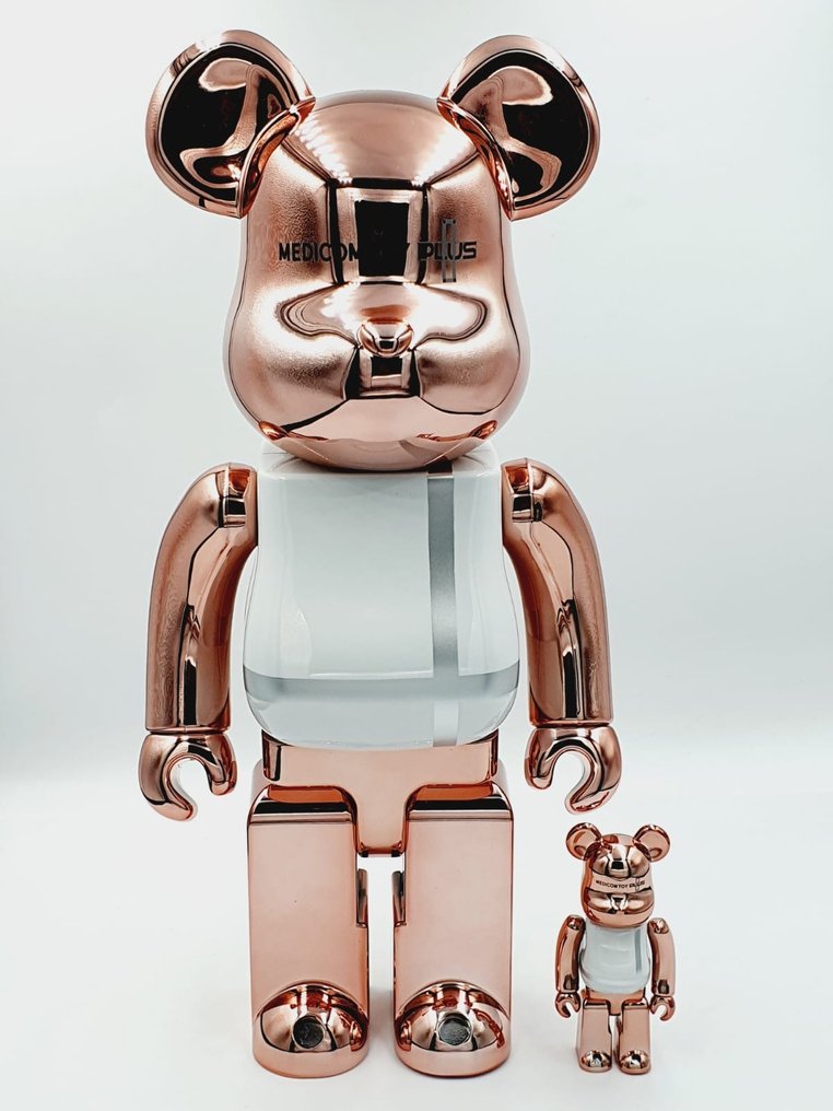 Medicom Toy  plus Bearbrick - Be@rbrick 400% + 100% - Pink Gold Chrome Bearbrick 2021 #1.1
