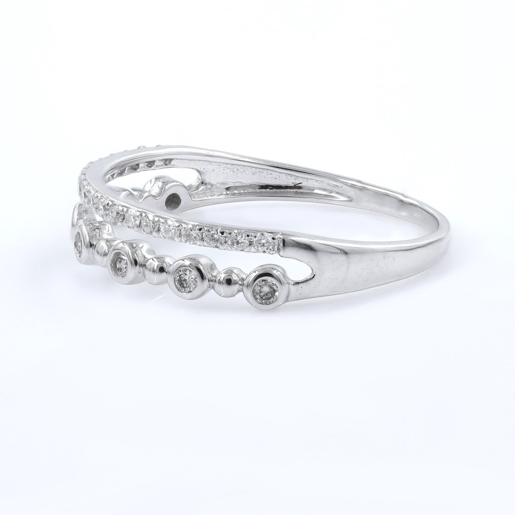 戒指 - 18K包金 白金 -  0.20ct. tw. 钻石 (天然)  #3.2