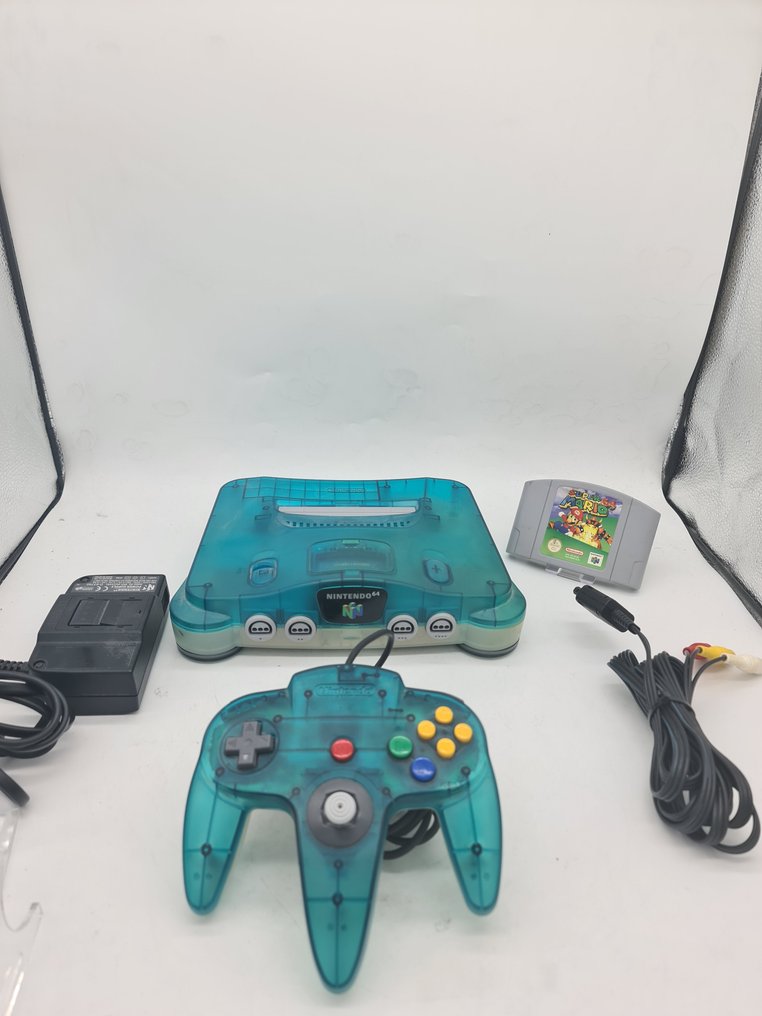 Nintendo - Nintendo 64 - N64 - Funtastic - Ice Blue Console - Mario 64 Pak- Limited Edition - Video game console + games #1.0