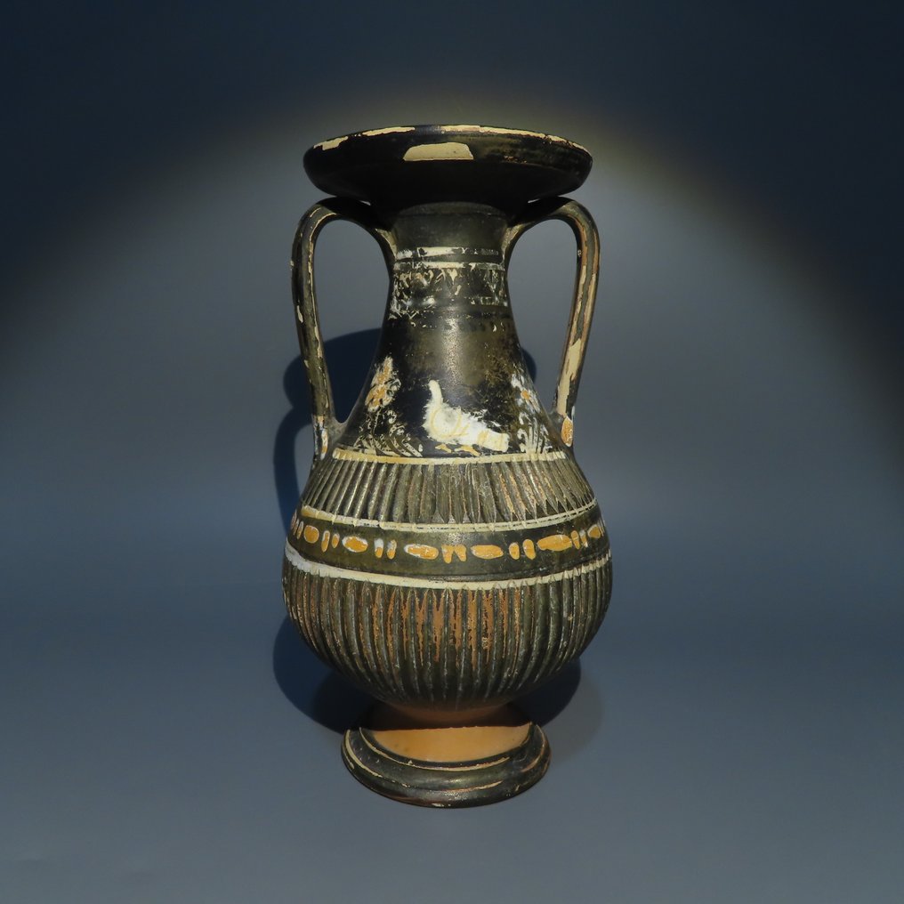 Oldtidens Grækenland Keramik Gnathia. Pelike. 4. århundrede f.Kr. 19,5 H. Dejligt. Spansk eksportlicens. #1.1