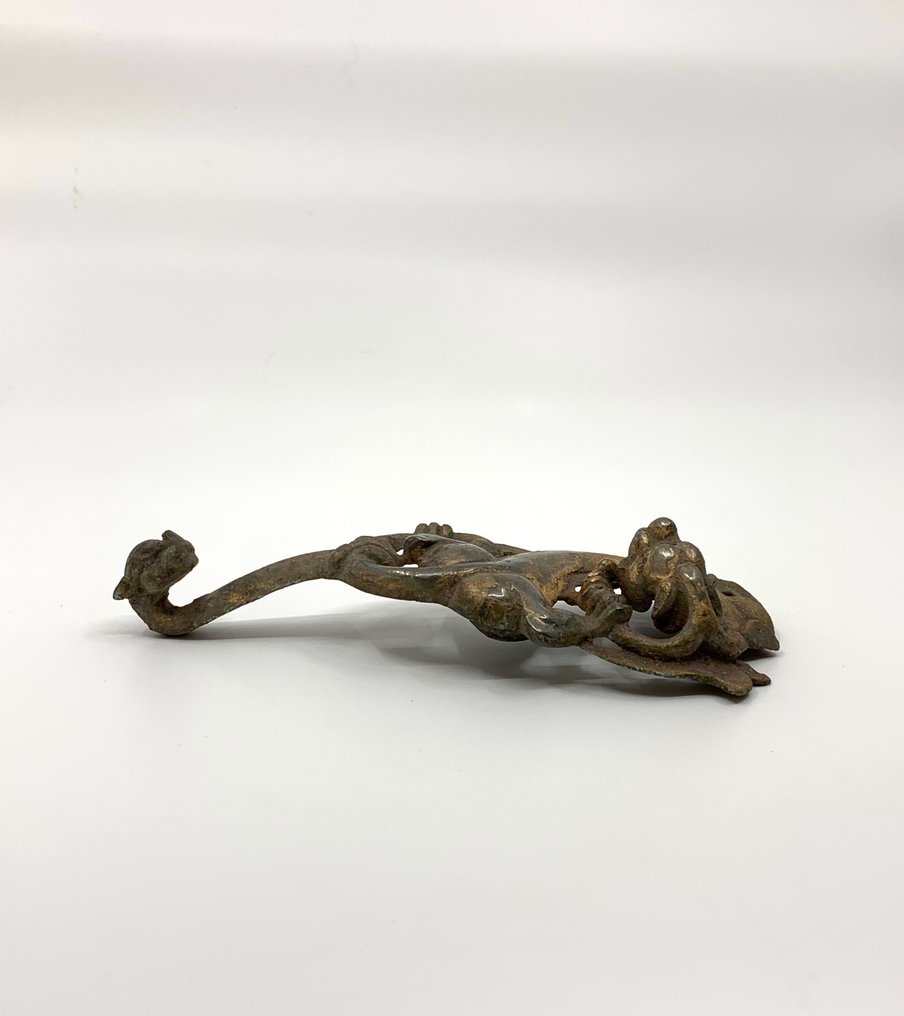 Bronz Ősi kínai, Han-dinasztia Dragon Fibula kb. ie 206-tól i.sz. 220-ig - 17 cm #2.1