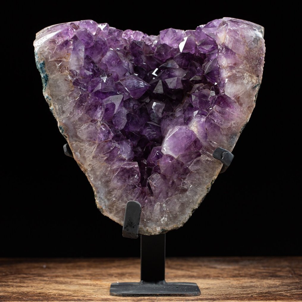 Hochwertiger dunkelvioletter Amethyst – sehr große Kristalle Druzy auf Basis - Höhe: 280 mm - Breite: 230 mm- 5420 g #2.1