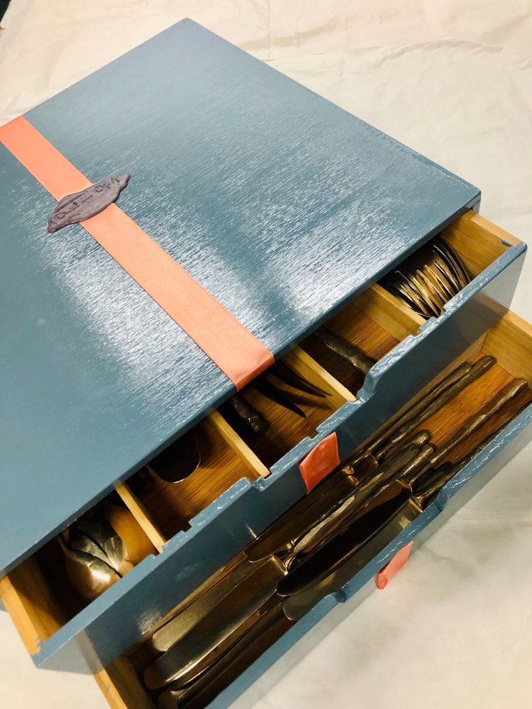 Daniel van Dijck - Bestikk-sett for 12 - 'Blue & Silver' - begrenset utgave - Stål #3.2