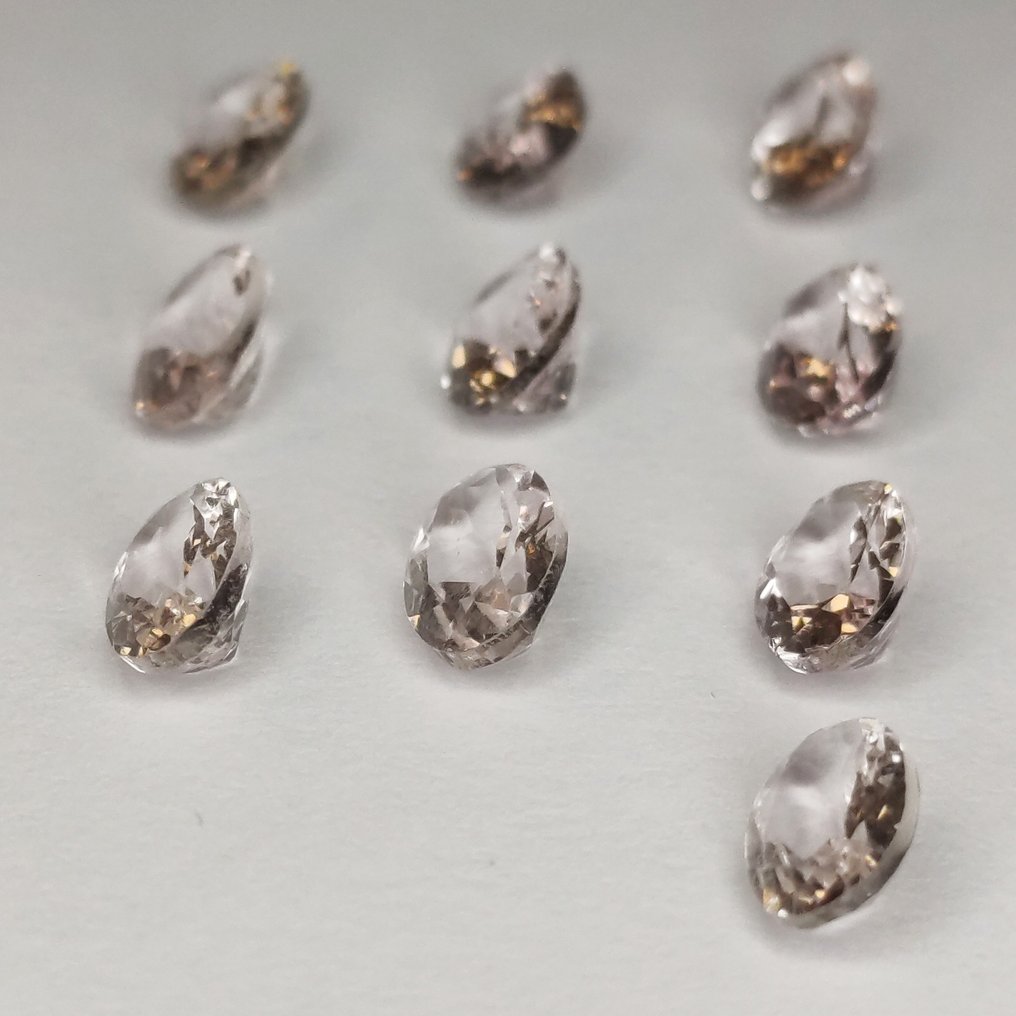 10 pcs  Roz Morganite  - 4.11 ct - ALGT (Laboratorul pentru testarea pietrelor prețioase din Anvers) #4.3