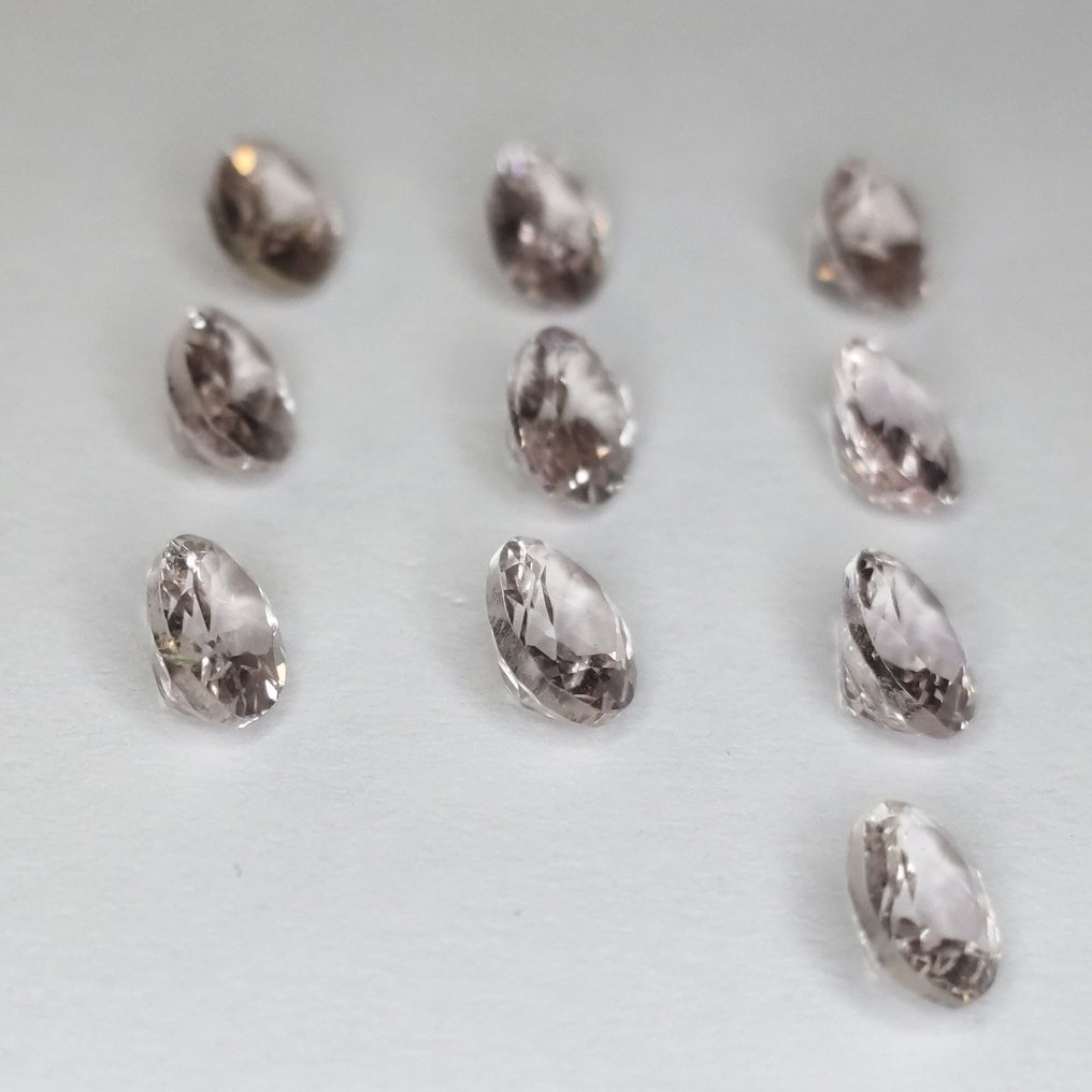 10 pcs  Roz Morganite  - 4.11 ct - ALGT (Laboratorul pentru testarea pietrelor prețioase din Anvers) #3.2