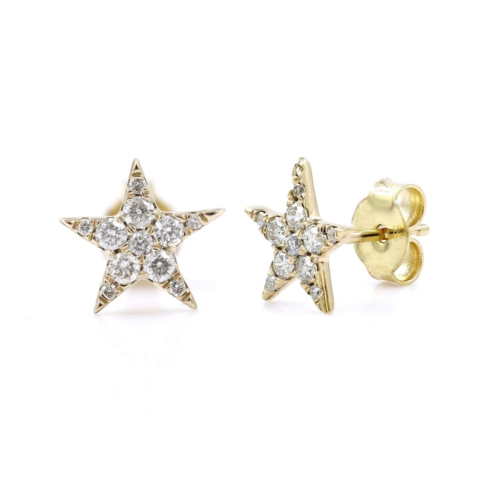 Boucles d'oreilles - 14 carats Or jaune -  0.40 tw. Diamant  (Naturelle) #2.1