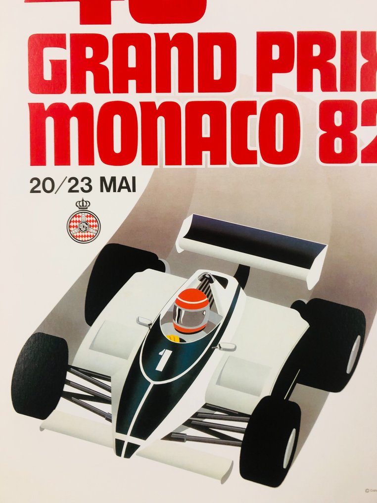 Grognet - 40° Gran Prix Monaco 82 - 20/23 MAI (linen backed on canvas) - Lata 80. #4.3