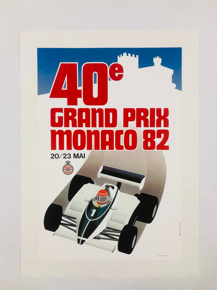 Grognet - 40° Gran Prix Monaco 82 - 20/23 MAI (linen backed on canvas) - Lata 80. #1.0