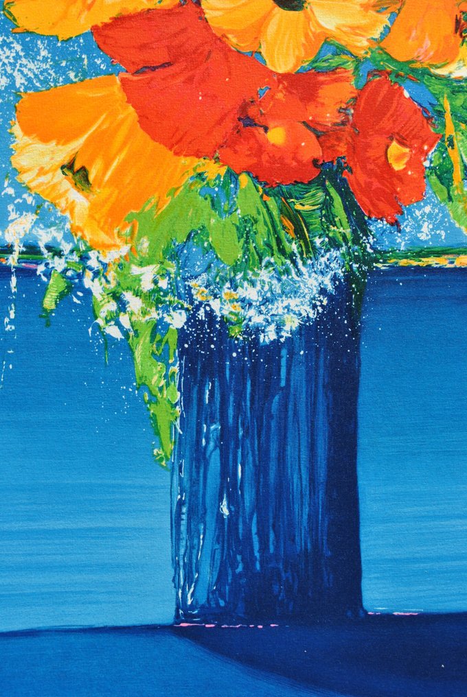 Serge Fenech (1951) - Bouquet fleuri face à la mer #3.2