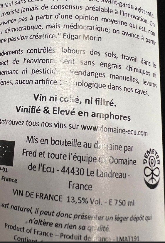 2022 Domaine de l'Ecu "Matris" - Chenin Blanc - Demeter Wine - Loire - 6 Bottles (0.75L) #3.2