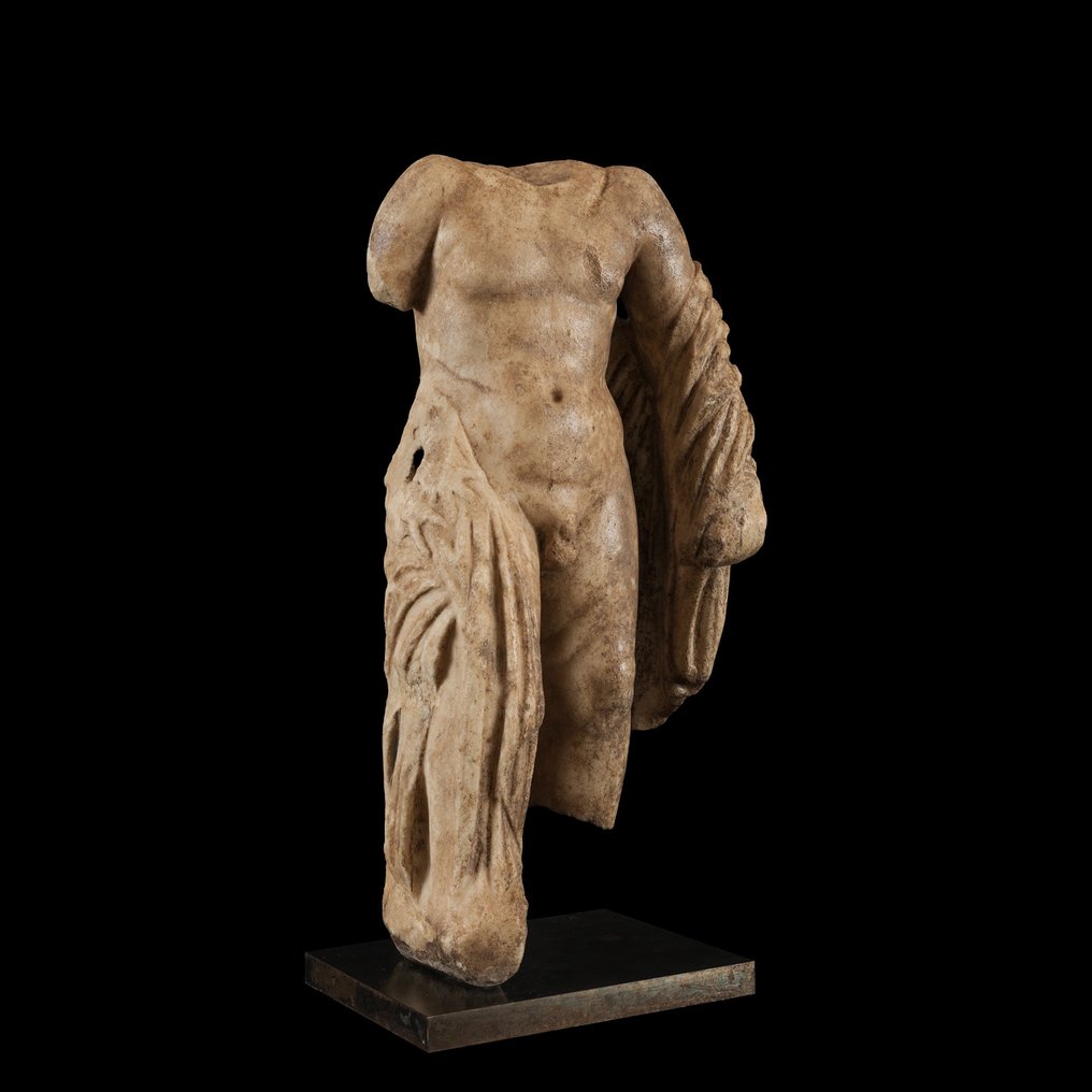Antigua Roma Mármol Importante torso de Ganímedes. Siglo II d.C. 47 cm H. Licencia de Exportación Española y Pasaporte #2.1