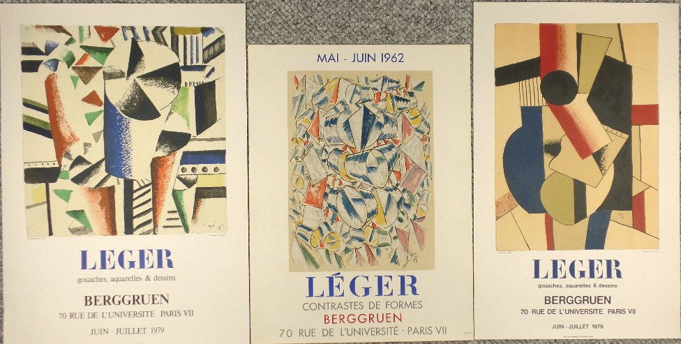 Fernand Leger, afte - Suite of 3 Gallery exhibition posters in Paris-1962 #1.1