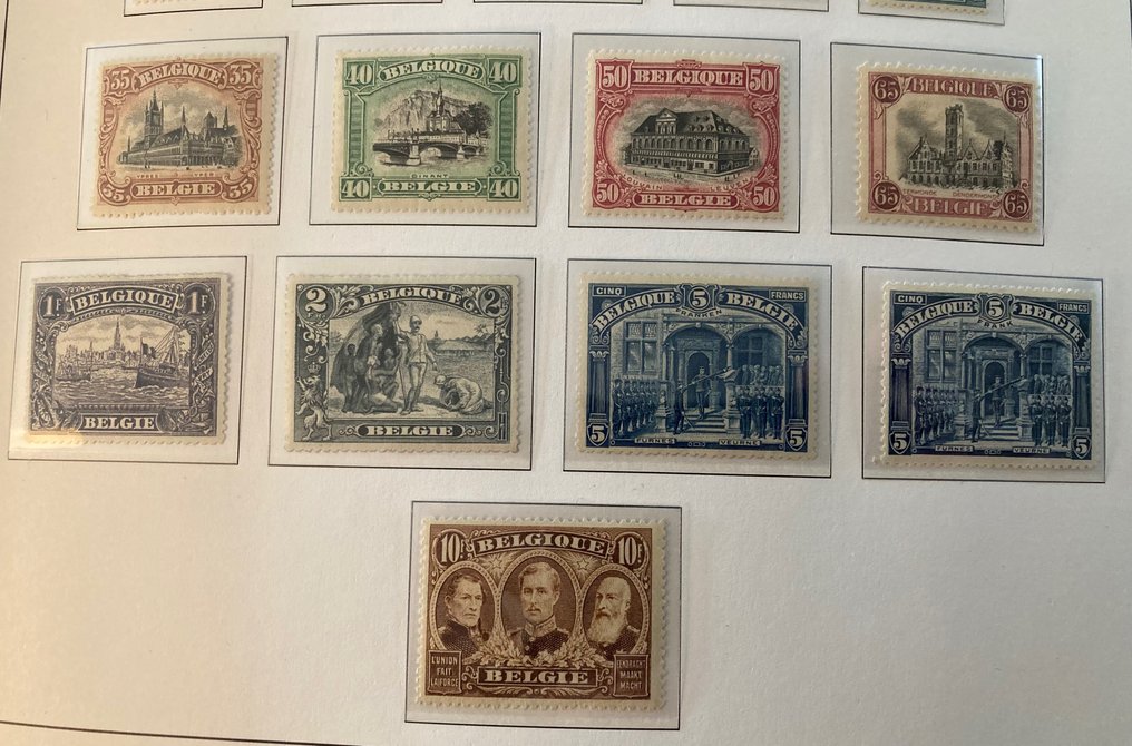 比利时 1915 - 包含 Veurne '5 FRANKEN' 的完整系列 - OBP/COB 135/49 #2.1