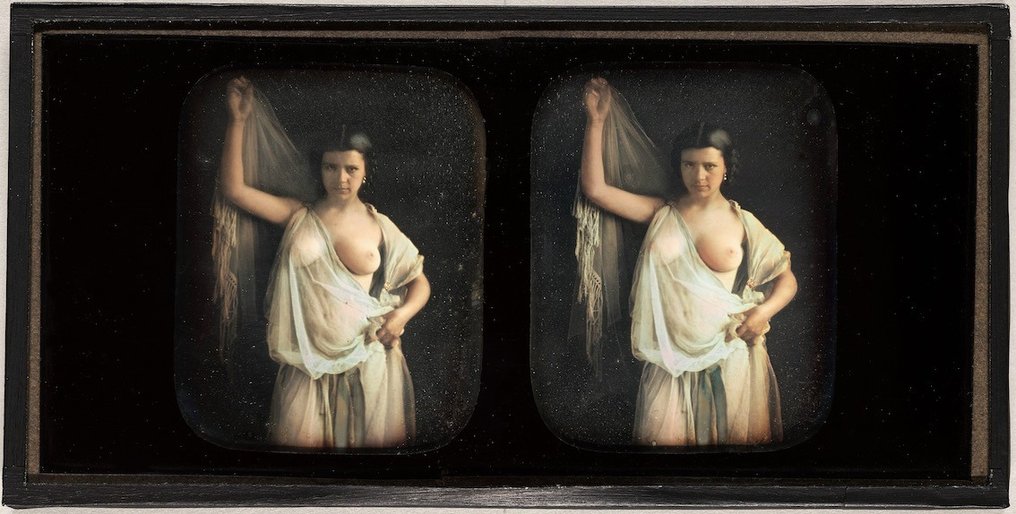 Attributed to Bruno Braquehais (French, 1823 - 1875) - [Standing Female Nude in Diaphanous Gown] about 1854 - 2025 #4.3