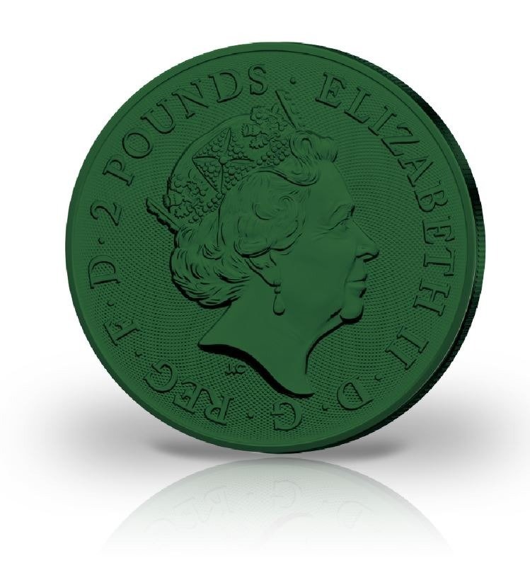 United Kingdom. 2 Pounds 2022 Maid Marian - Green, 1 Oz (.999)  (No Reserve Price) #1.2