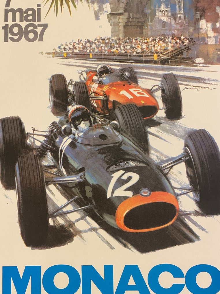 Michael Turner - MONACO 1967 - 25° Gran Prix Automobile (linen backed on canvas) - década de 1980 #4.3